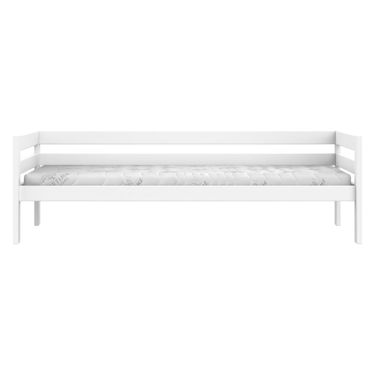 Niedriges Bett 90x200cm ELEMENTS Lifetime Weiß