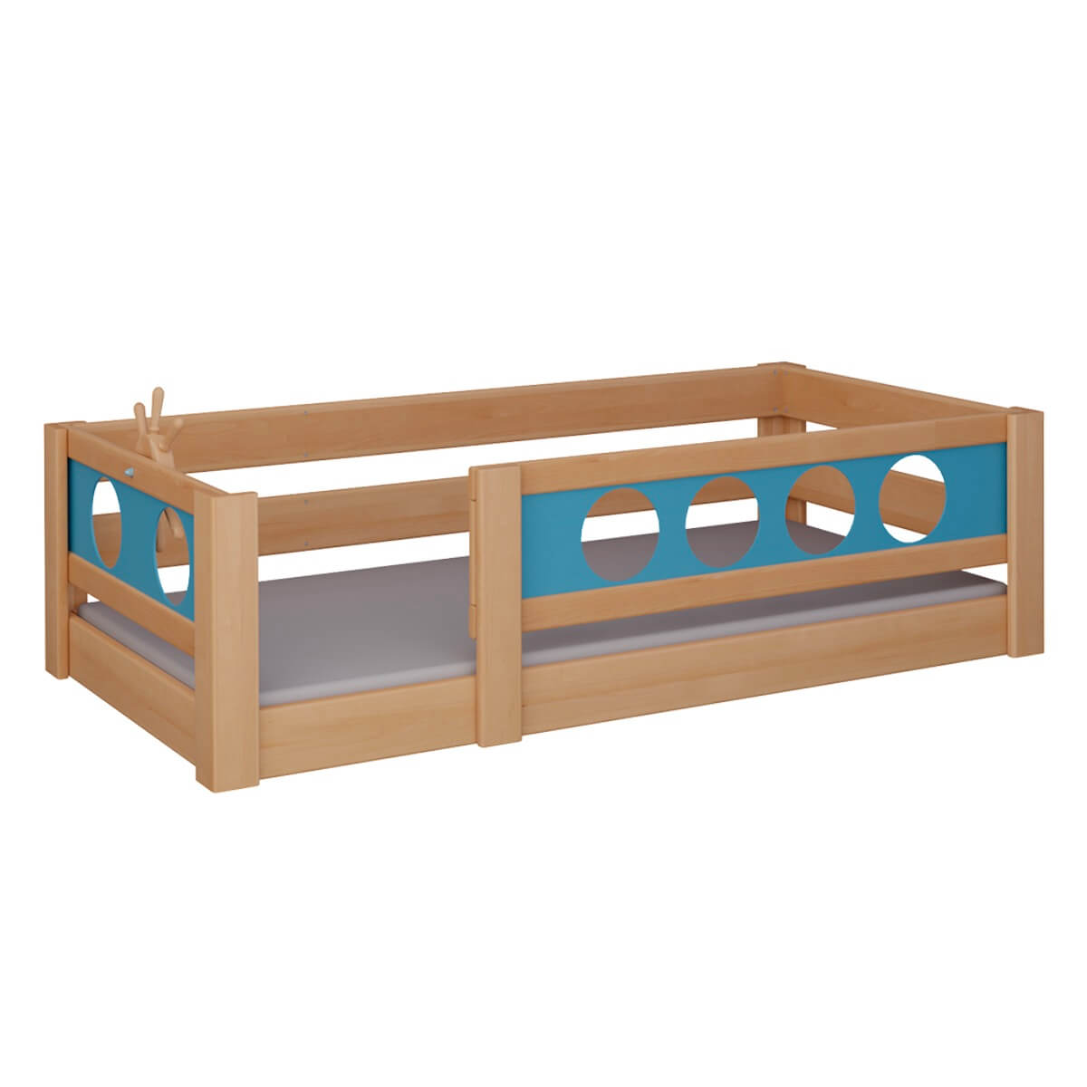 Niedriges Bett Pirat DELUXE de Breuyn natürlich-blau