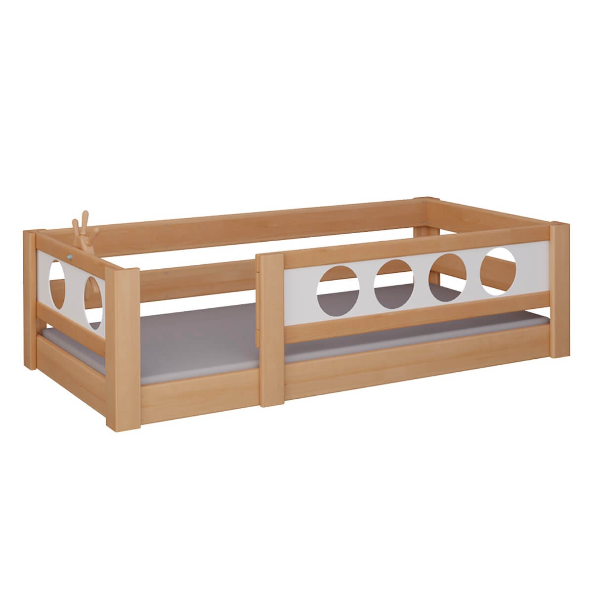Niedriges Bett Pirat DELUXE de Breuyn natürlich-geweißt