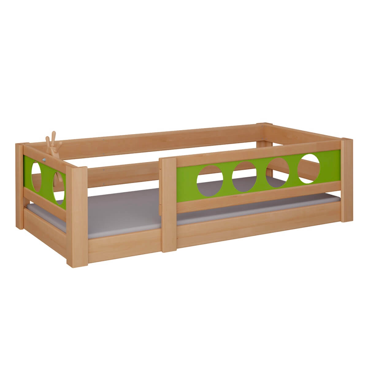 Niedriges Bett Pirat DELUXE de Breuyn natürlich-grün