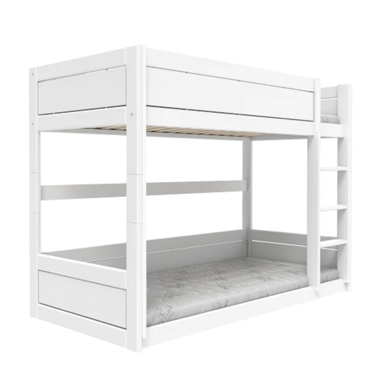 Niedriges Etagenbett mit Rollenboden Lifetime white