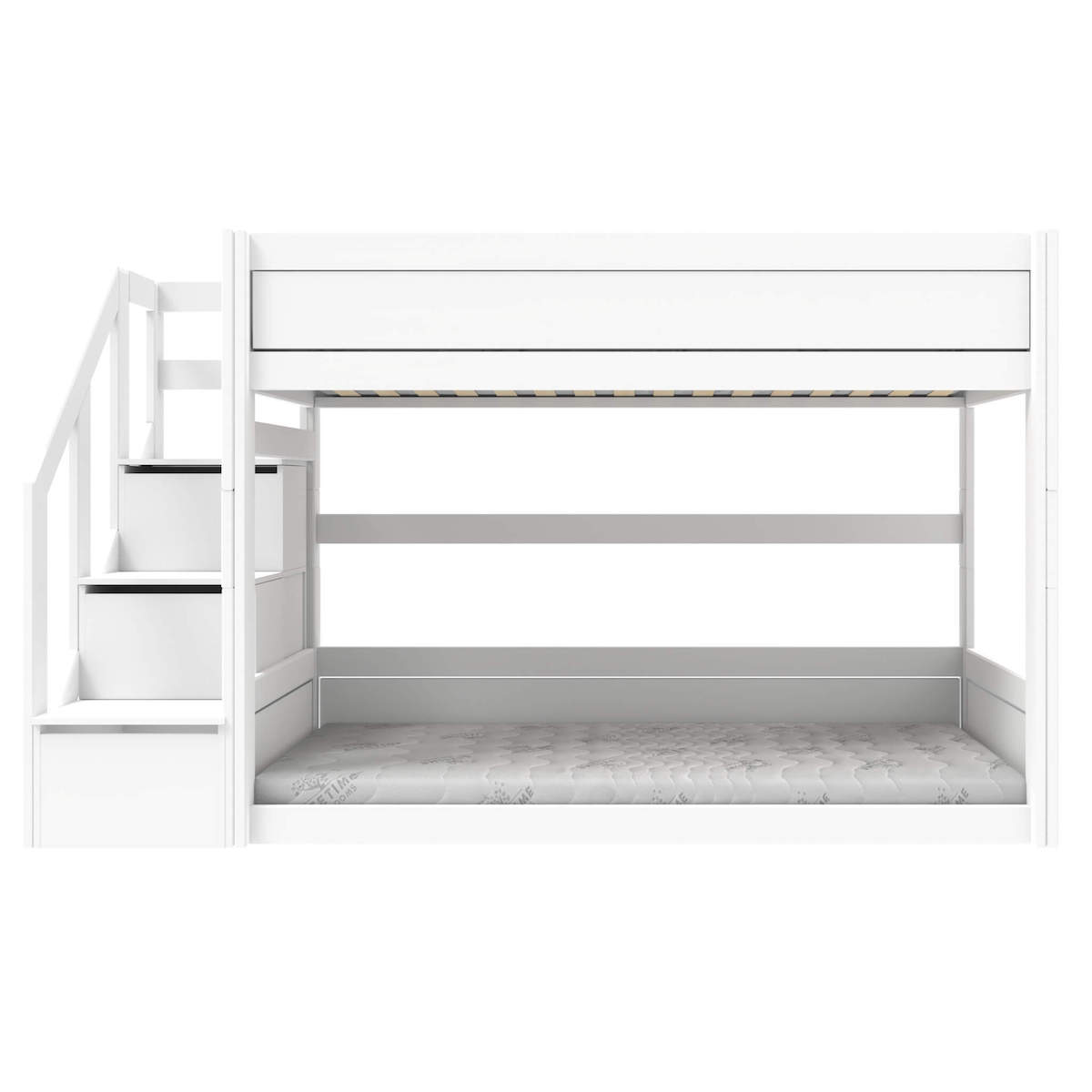 Niedriges Etagenbett mit Treppe Lifetime white