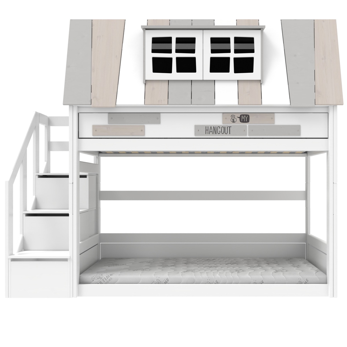 Niedriges Etagenbett My Hangout Boden mit Rollen Lifetime white