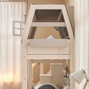 Niedriges Etagenbett My Hangout Boden mit Rollen Lifetime whitewash