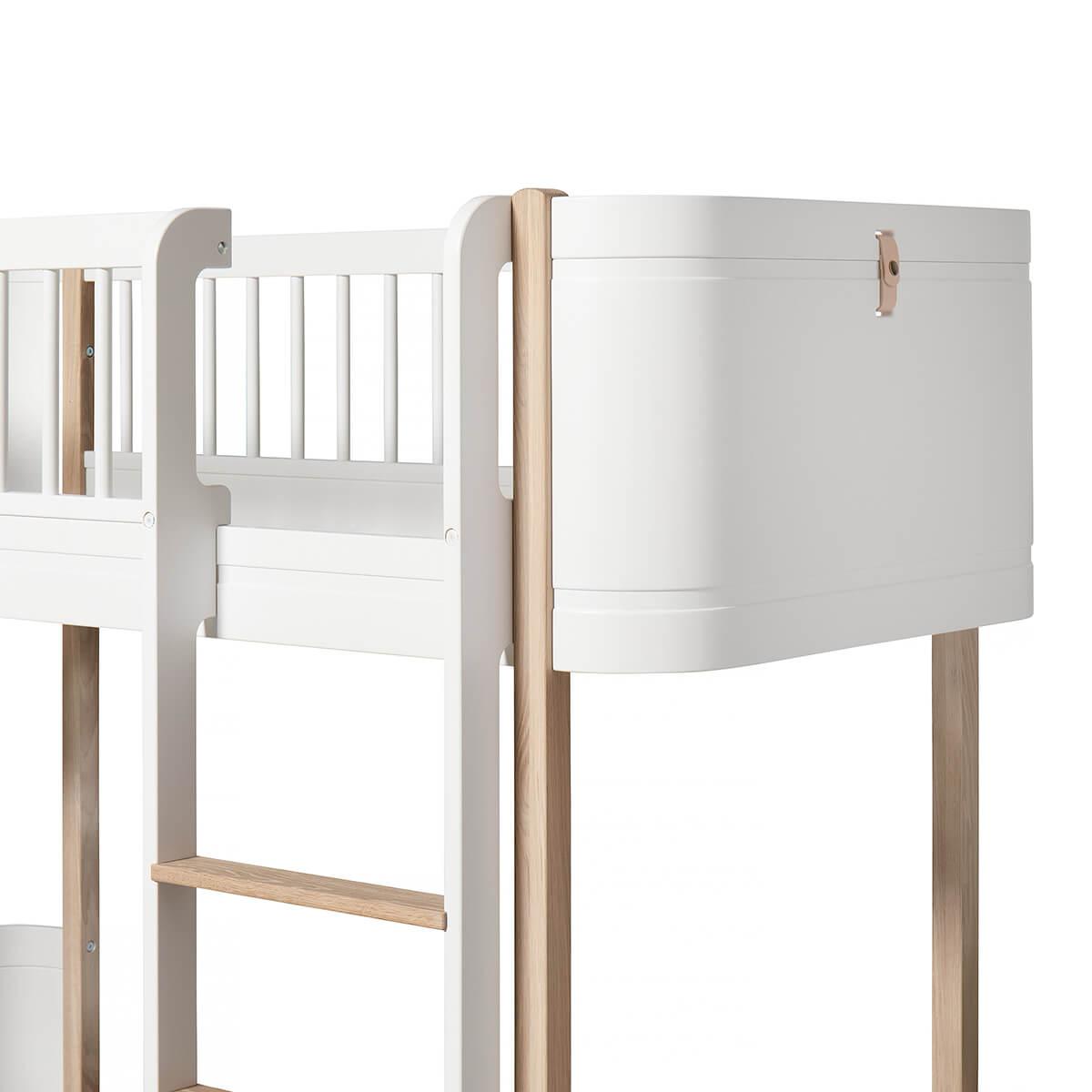Niedriges Spielbett mitwachsend 68x162cm WOOD MINI+ Oliver Furniture weiß-Eiche