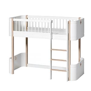 Niedriges Spielbett mitwachsend 68x162cm WOOD MINI+ Oliver Furniture weiß-Eiche