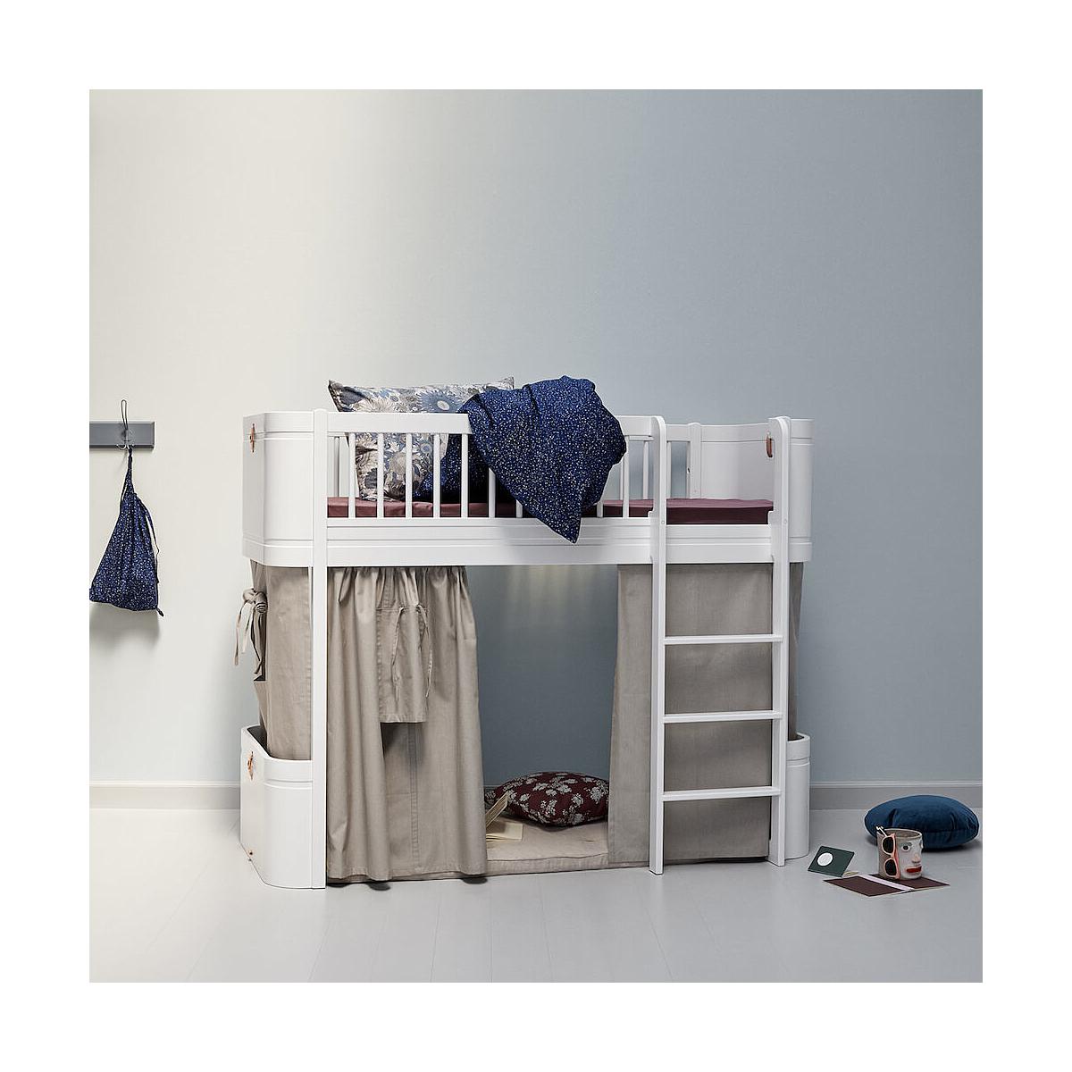 Niedriges Spielbett mitwachsend 68x162cm WOOD MINI+ Oliver Furniture weiß