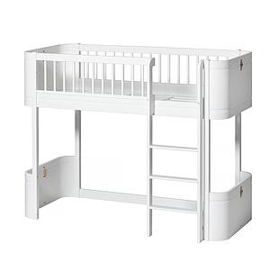 Niedriges Spielbett mitwachsend 68x162cm WOOD MINI+ Oliver Furniture weiß
