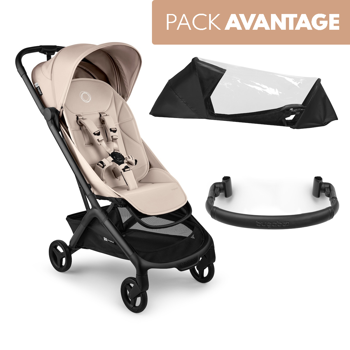 Pack poussette de voyage Bugaboo Butterfly 2 Desert Taupe