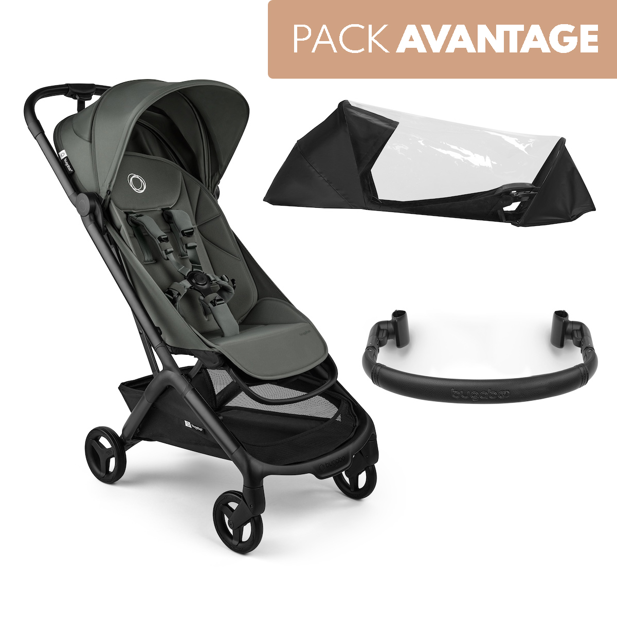 Pack poussette de voyage Bugaboo Butterfly 2 Vert Forêt
