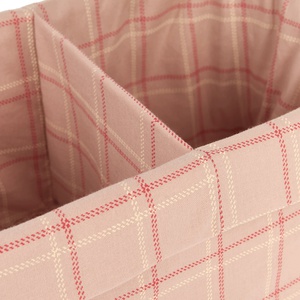 Panier de rangement à deux compartiments STORIES 30x20cm Nobodinoz pink red checks