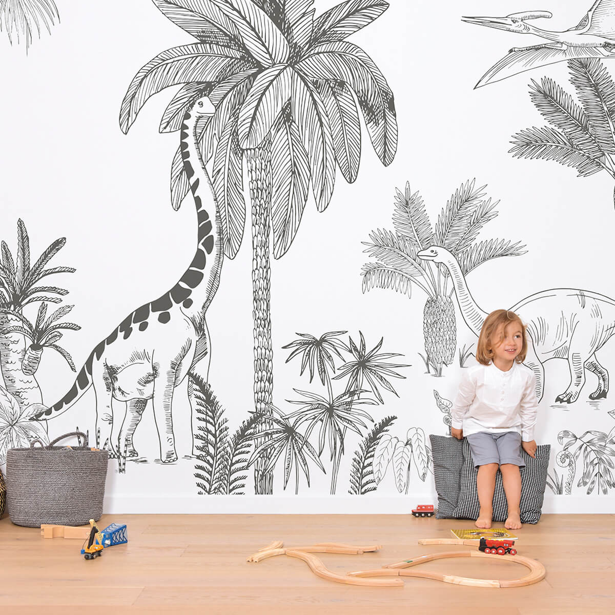 Papier Peint Decor - Dinosaure Epoque Jurassique Lilipinso