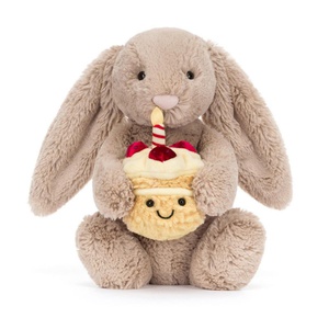 Peluche BASHFUL Beige Bunny 'Birthday' Jellycat