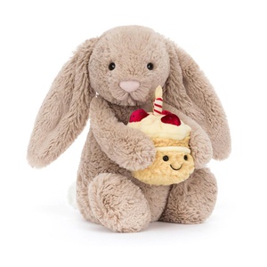 Peluche BASHFUL Beige Bunny 'Birthday' Jellycat