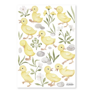 Planche De Stickers A3 (29,7X42Cm) - 9 Petits Cannetons Lilipinso