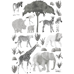 Planche De Stickers A3 (29,7X42Cm) - Planche Compos_E D'Animaux Sauvages Lilipinso