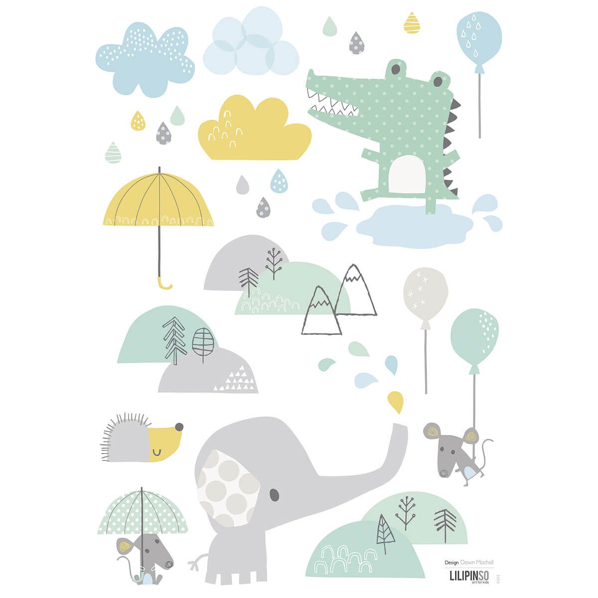 Planche De Stickers A3 (29,7X42Cm) - Smile It'S Raining Lilipinso