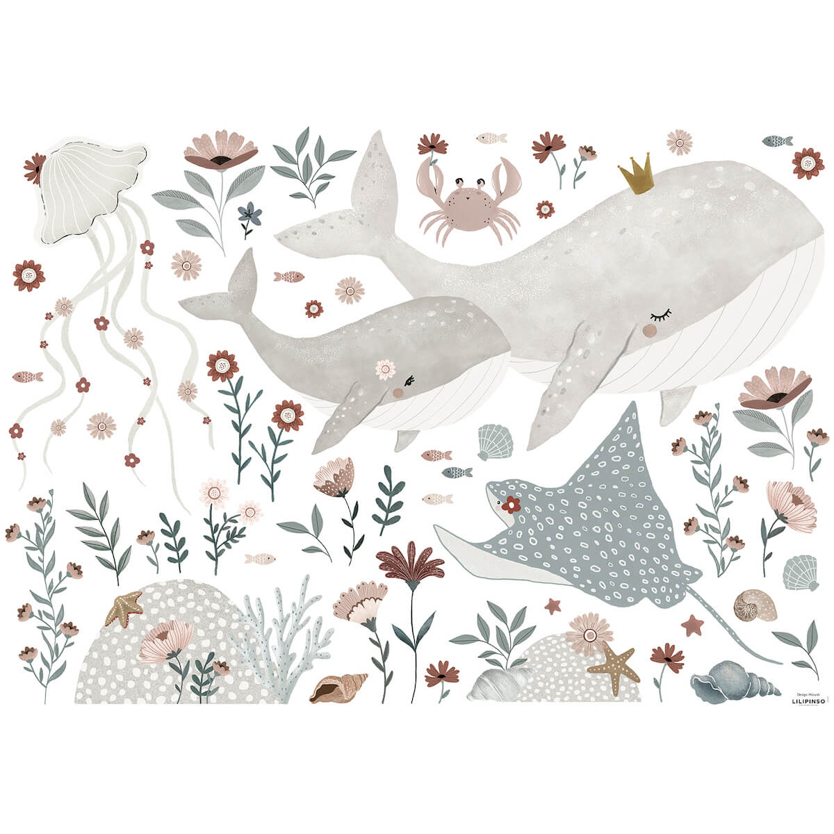 Planche De Stickers Decor L - Under The Sea Lilipinso