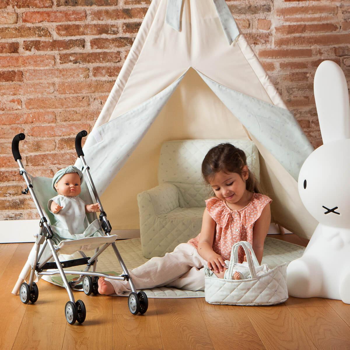 Puppen-tragetasche STARS grün 26cm