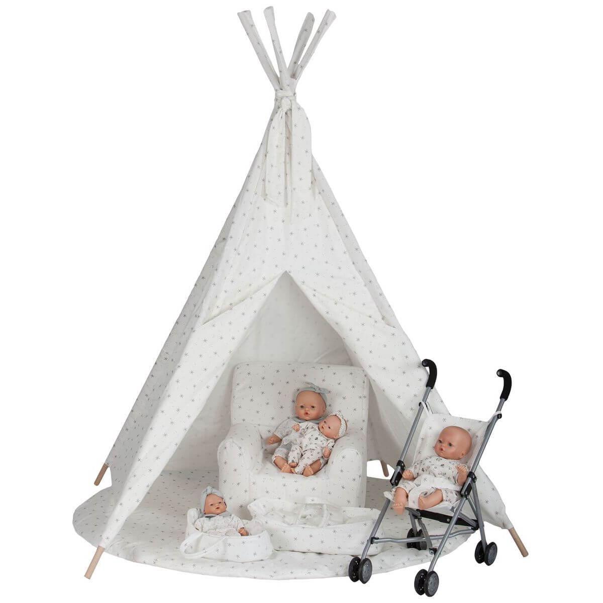 Puppen-tragetasche STARS weiß 26cm