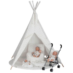 Puppen-tragetasche STARS weiß 36cm