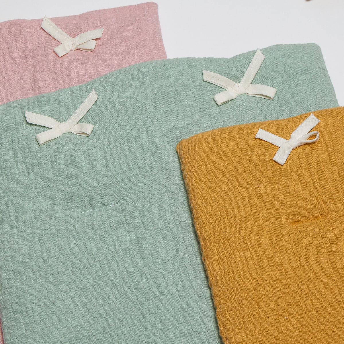 Puppenbettdecke und Kissen BOBBLE grün