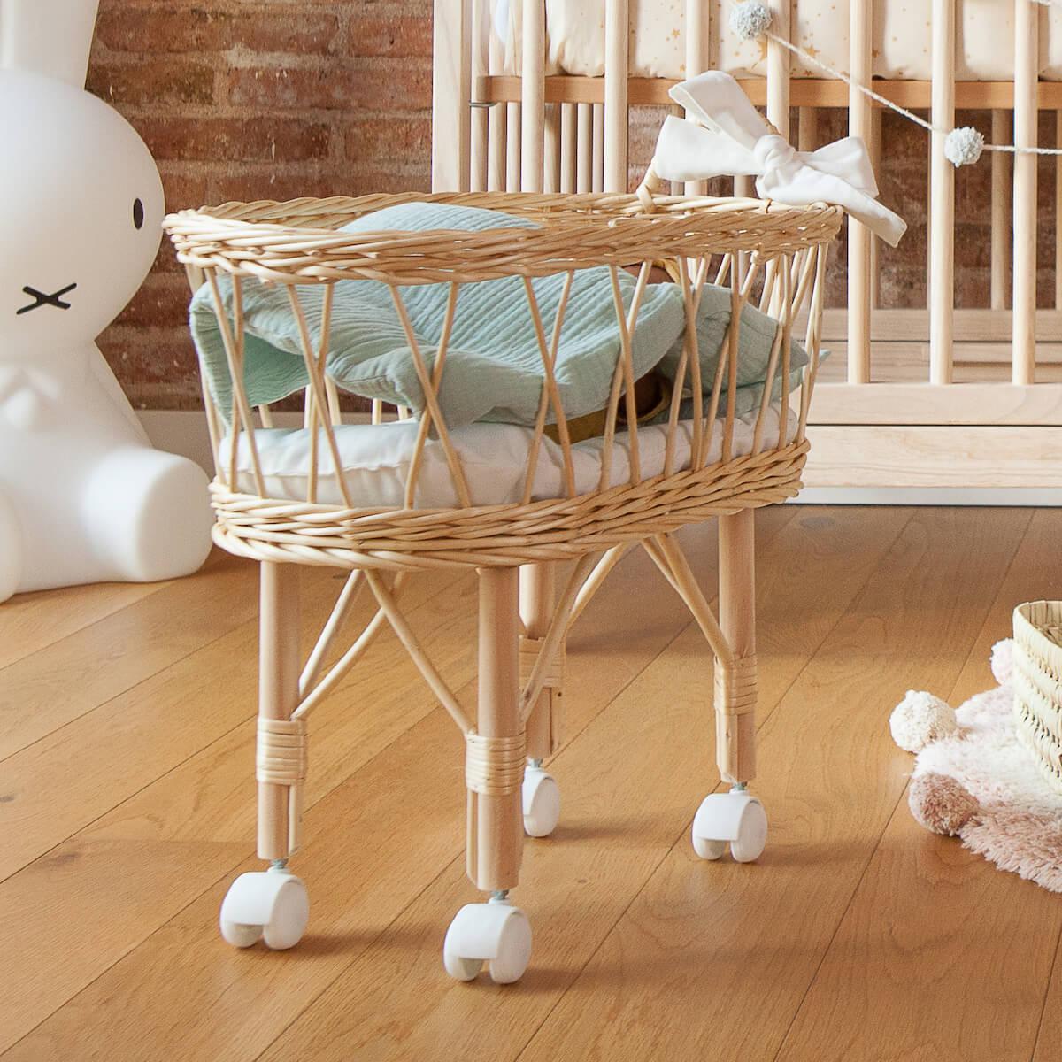 Puppenbettdecke und Kissen BOBBLE grün