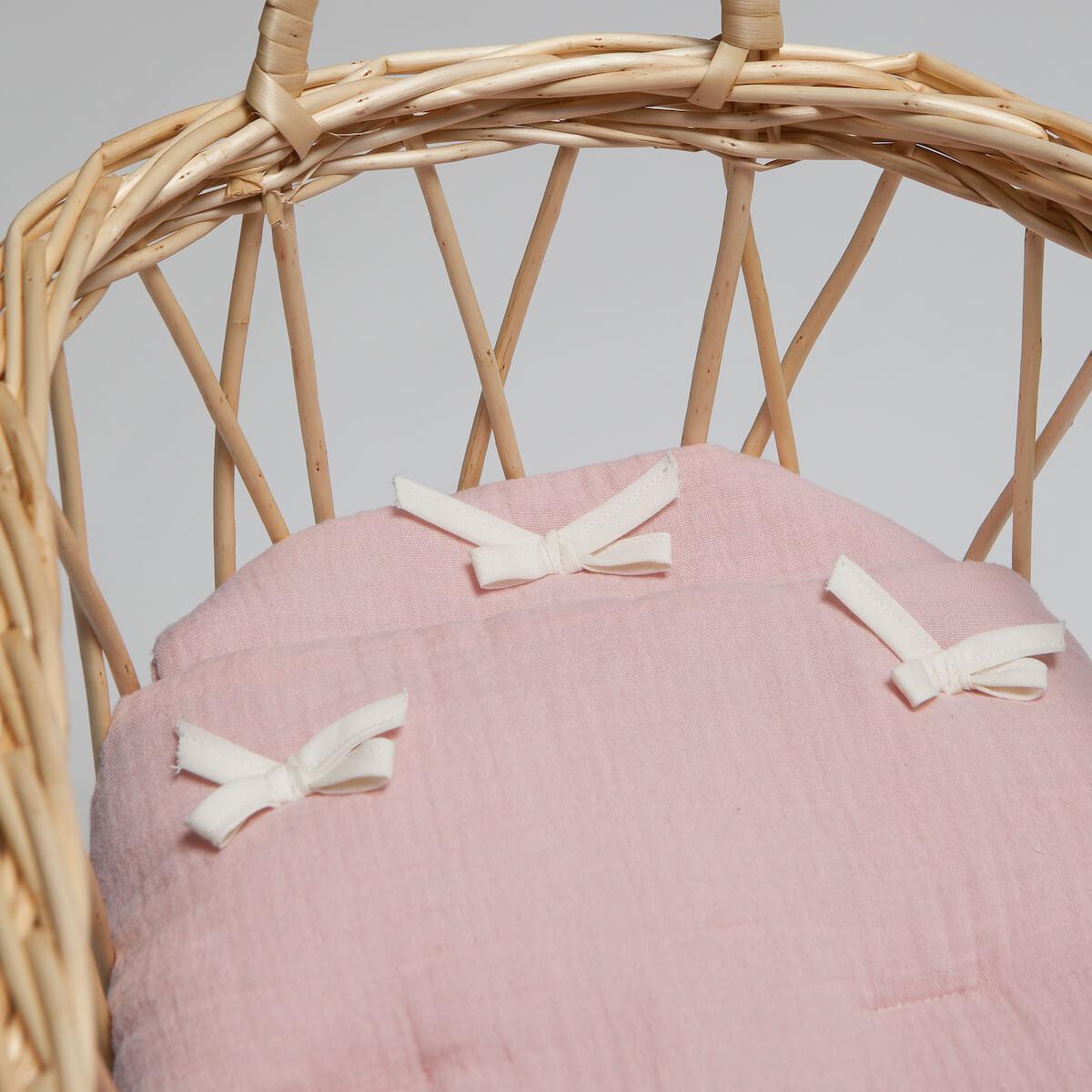 Puppenbettdecke und Kissen BOBBLE rosa