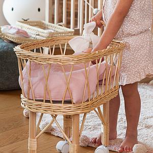 Puppenbettdecke und Kissen BOBBLE rosa