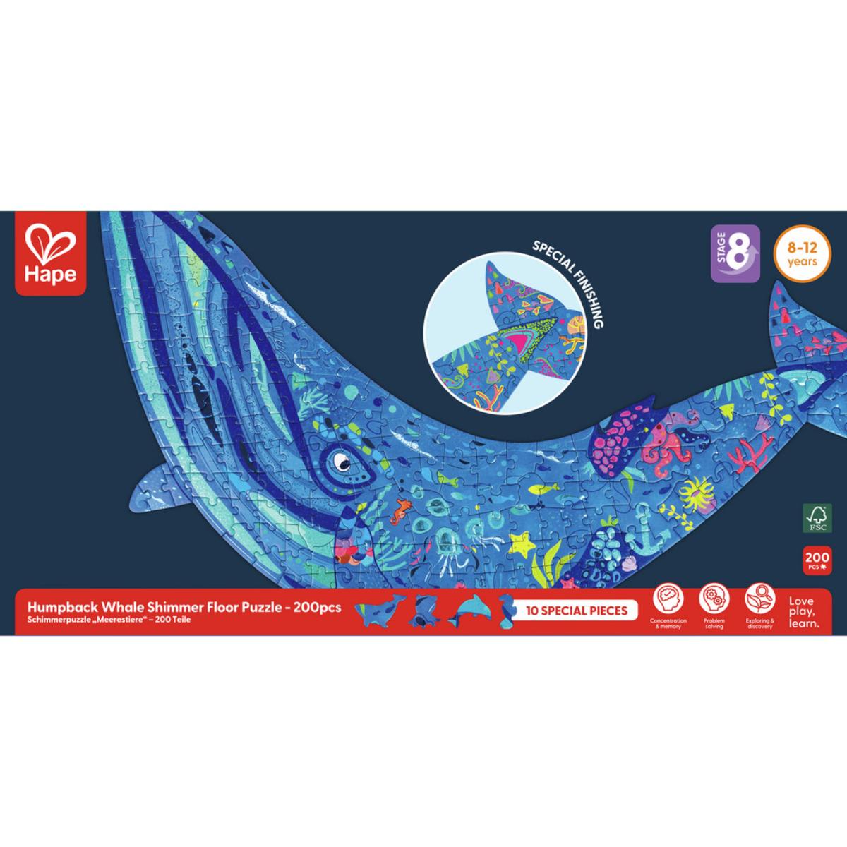 Puzzle de Suelo Brillante Ballena Hape