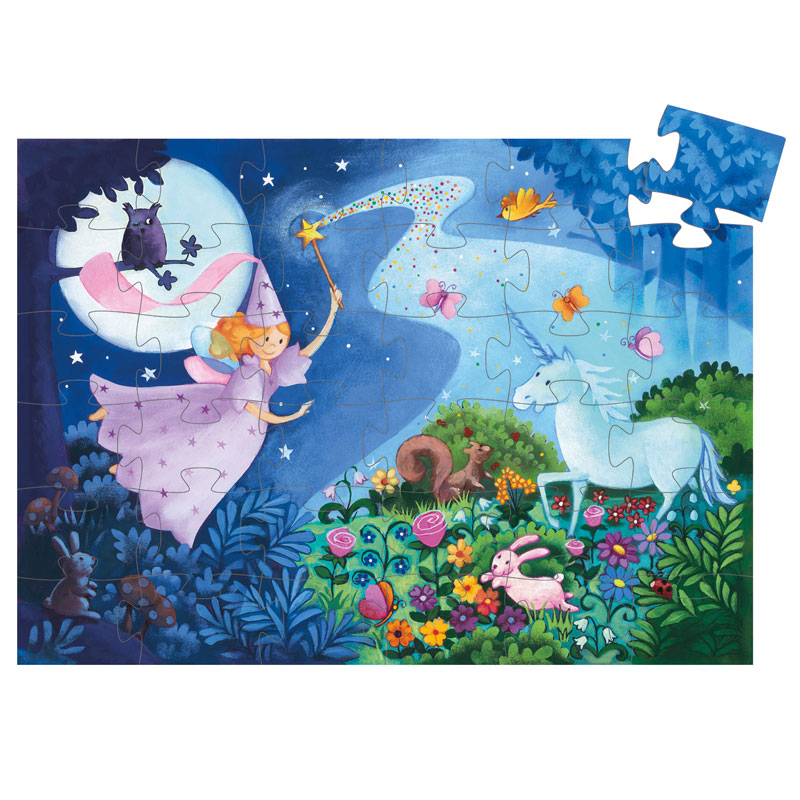 Puzzle Fee und Einhorn 36 Teile Djeco