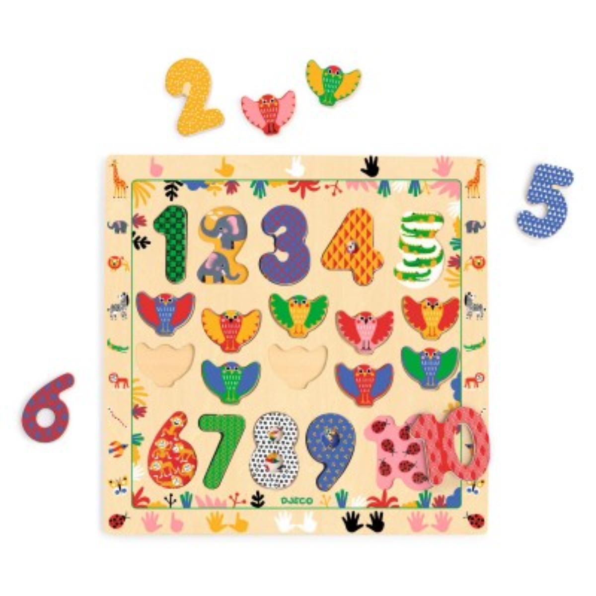 Puzzles Educatifs Bois Puzzle 1 - 10 Djeco