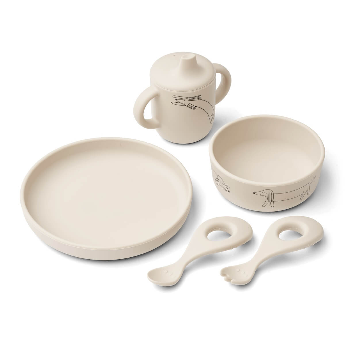Ryle Printed Tableware Set Liewood Dog sandy Drop 1/24