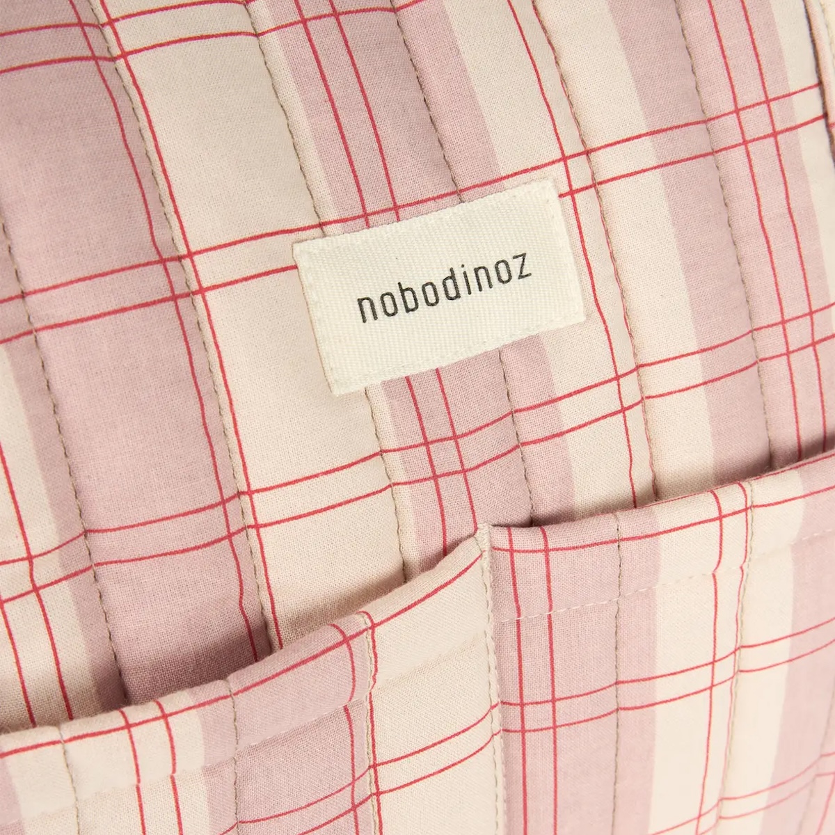 Sac pour poussette Stories Édition limitée 40 x 30 x 25 cm powder red checks Nobodinoz
