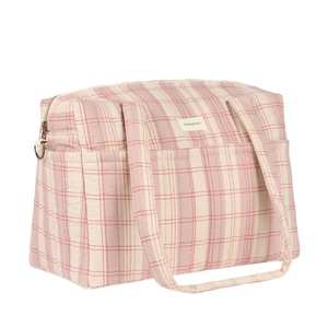 Sac pour poussette Stories Édition limitée 40 x 30 x 25 cm powder red checks Nobodinoz