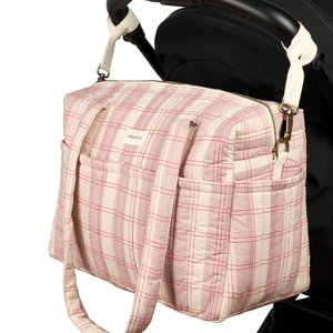 Sac pour poussette Stories Édition limitée 40 x 30 x 25 cm powder red checks Nobodinoz
