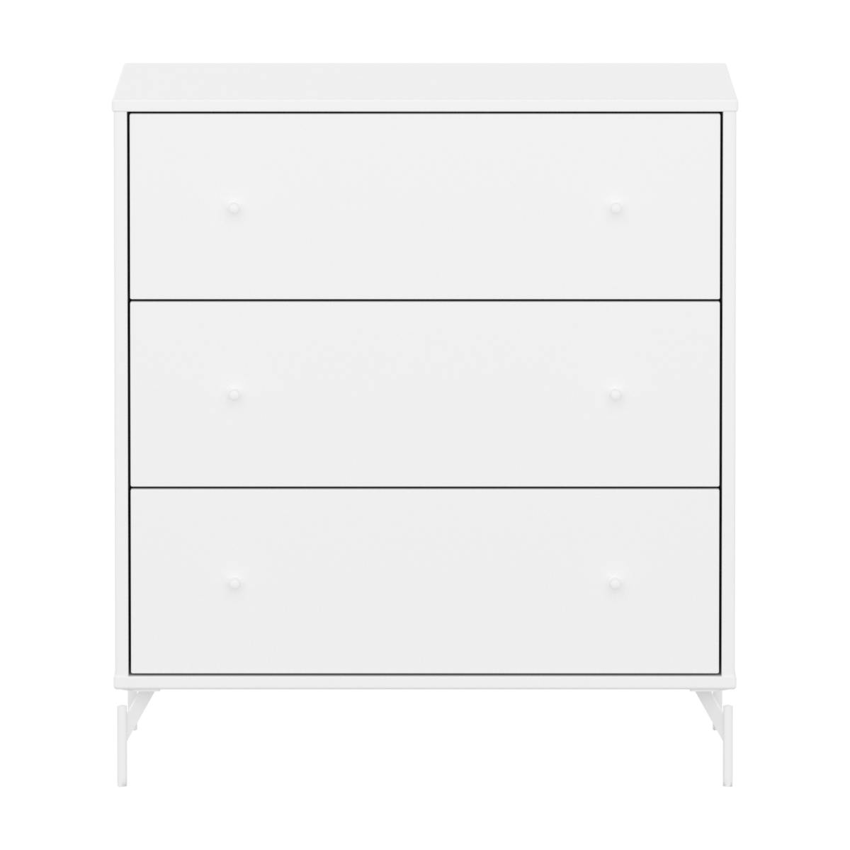 SAGA Flexa Kommode mit 3 Schubladen und Fußteil weiß