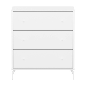 SAGA Flexa Kommode mit 3 Schubladen und Fußteil weiß