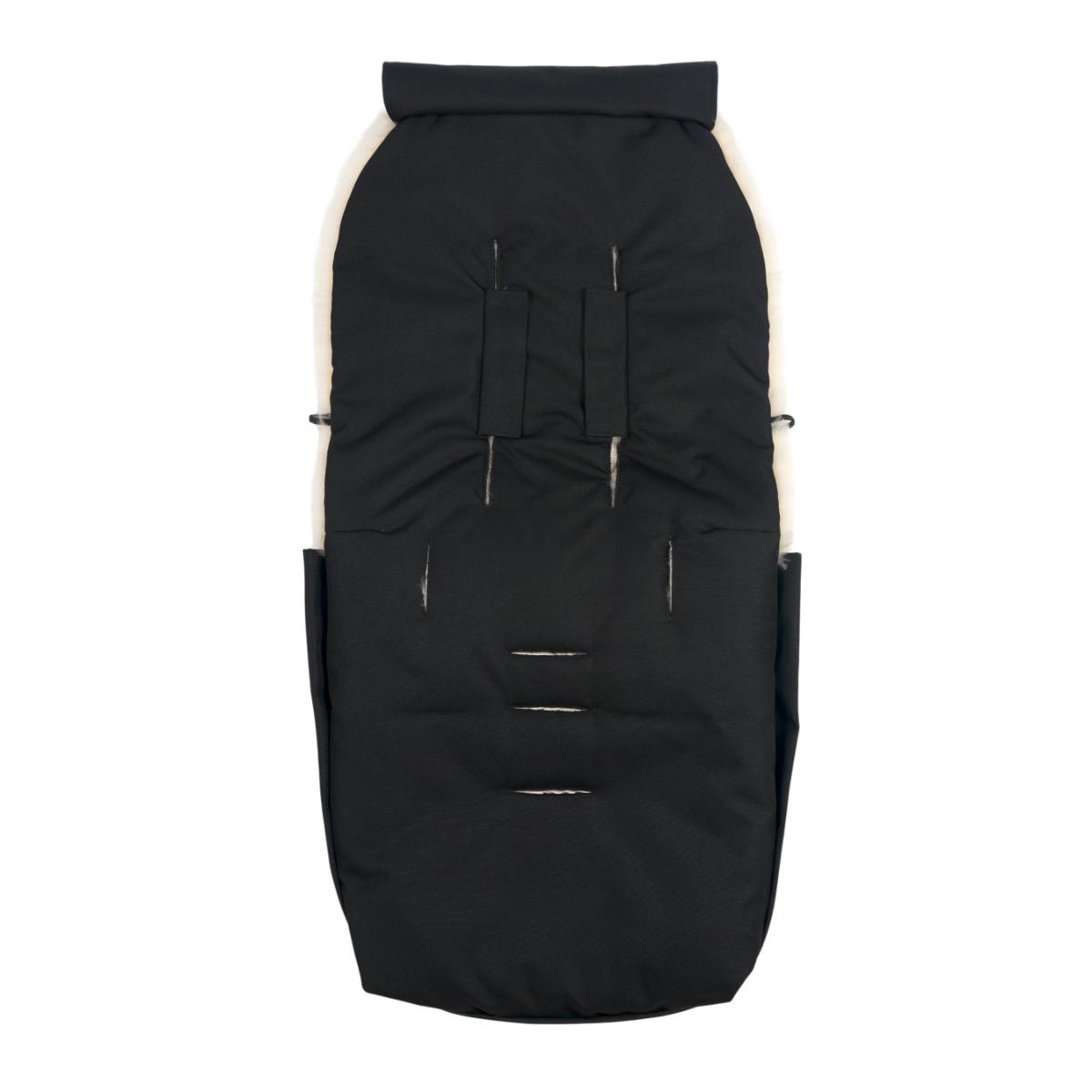 Schaffell-Fußsack PUFFMUFF Binibamba black milk