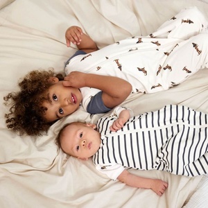 Schlafsack Jersey Striped marine milk 2-6m Größe 62/68 Laessig