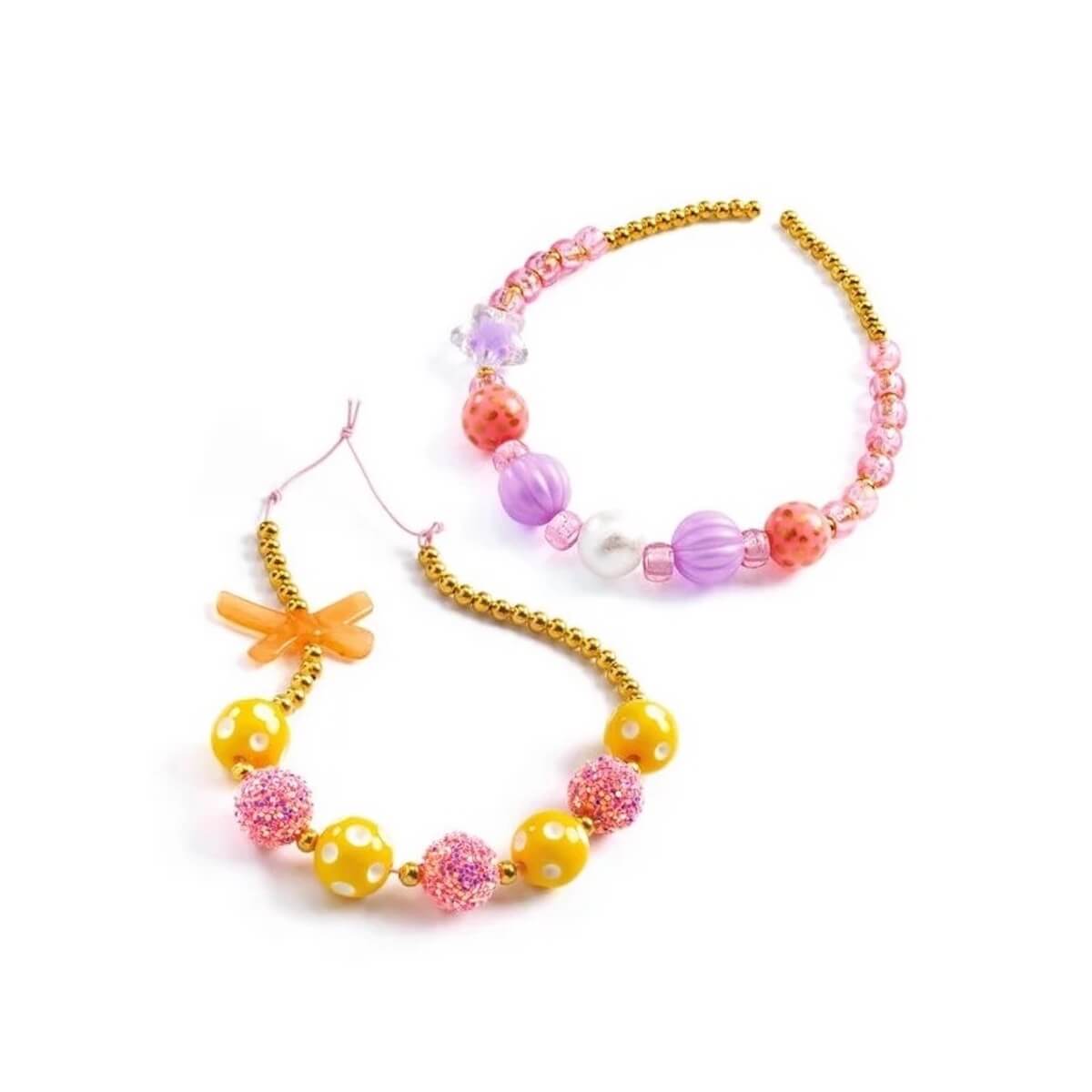 Schmuck basteln mit goldenen Kugeln Djeco