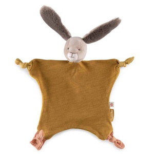 Schmusetuch Hase TROIS PETITS LAPINS Moulin Roty ocre
