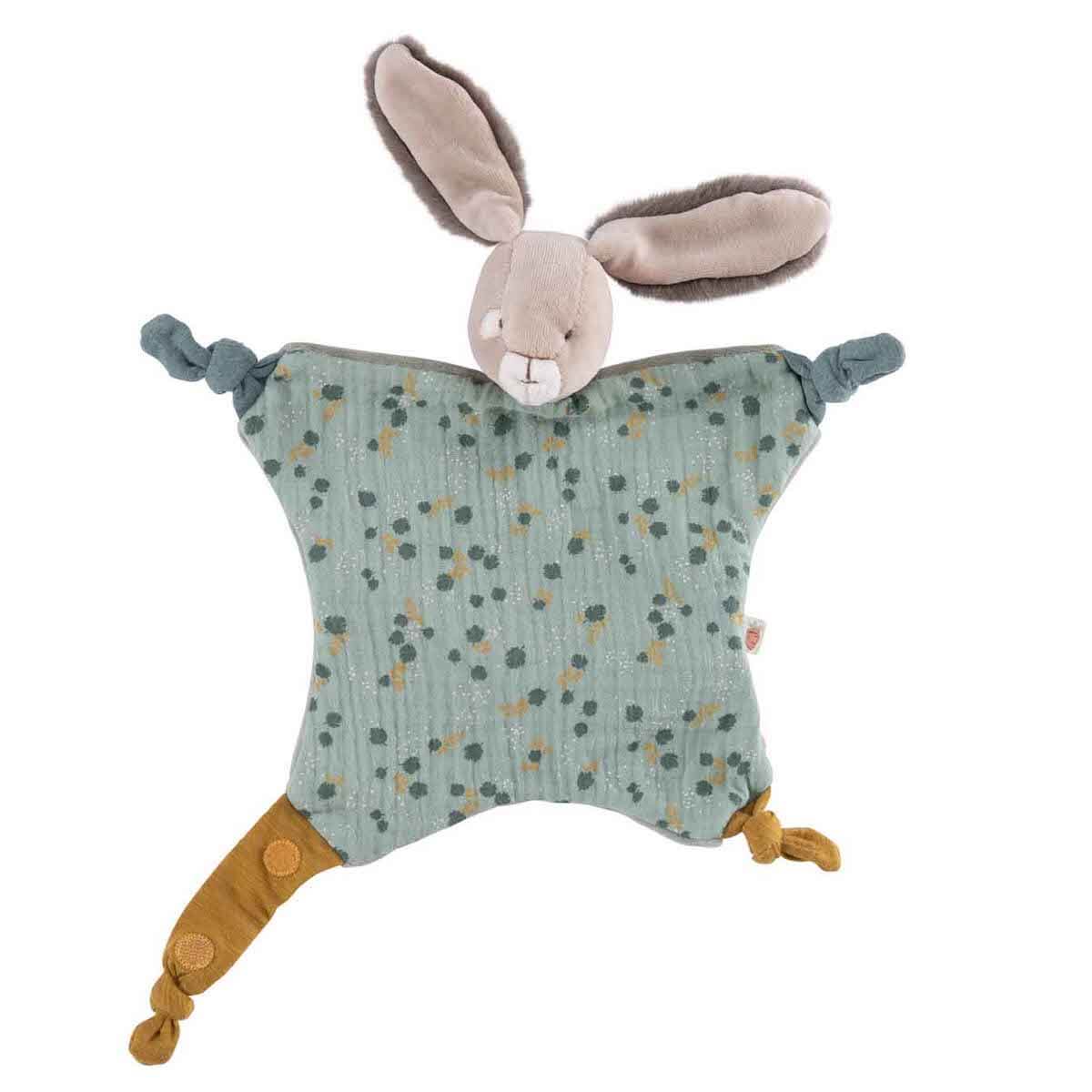 Schmusetuch Hasen TROIS PETITS LAPINS Moulin Roty Salbei