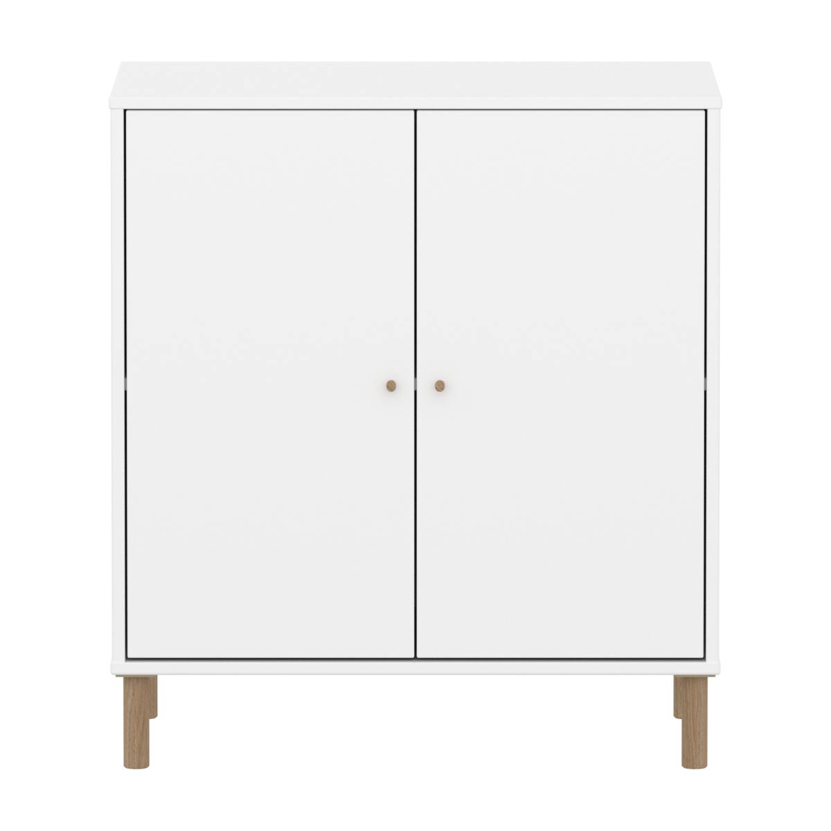 Schrank 2 Türen mit Fuß SAGA Flexa weiß Eiche