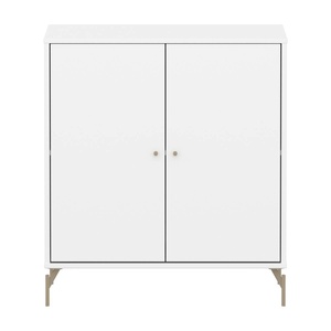 Schrank 2 Türen mit Fuß SAGA Flexa weiß oat