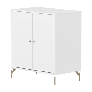 Schrank 2 Türen mit Fuß SAGA Flexa weiß oat