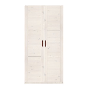 Schrank 2 Türen Regale 100cm Lifetime weiß getüncht