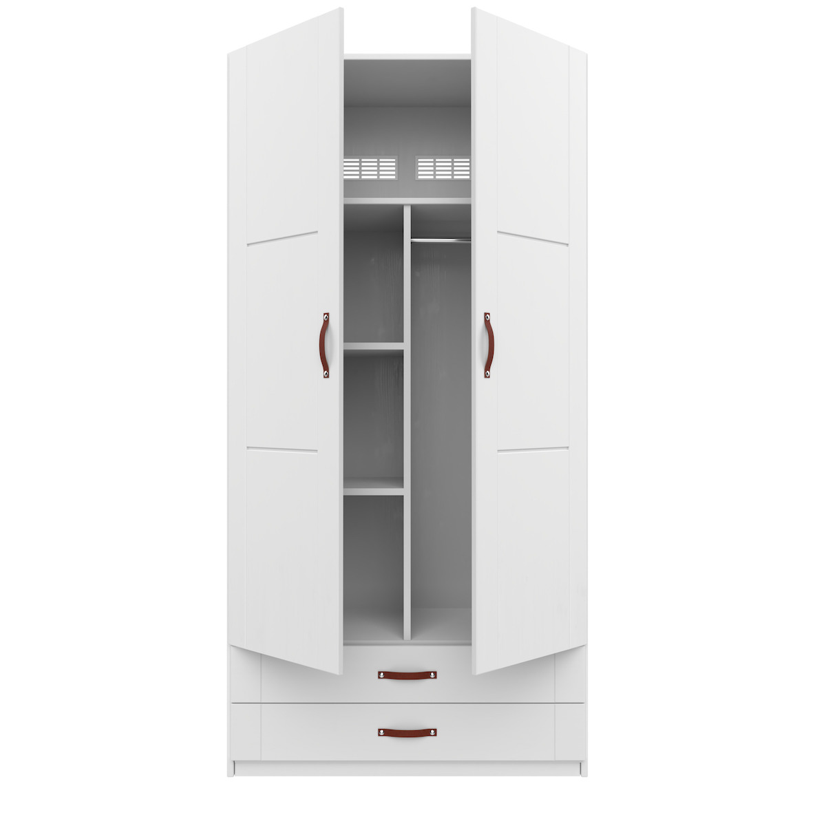 Schrank 2 Türen Regale und Schubladen 100cm Lifetime weiß