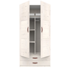 Schrank 2 Türen Regale und Schubladen 100cm Lifetime weiß