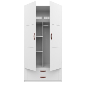 Schrank 2 Türen Regale und Schubladen 100cm Lifetime weiß